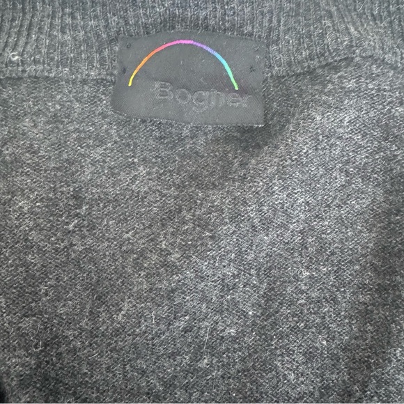 Bogner 100% Wool Knit Argyle Geometric Long Sweater Cardigan Size 10 - Picture 4 of 11